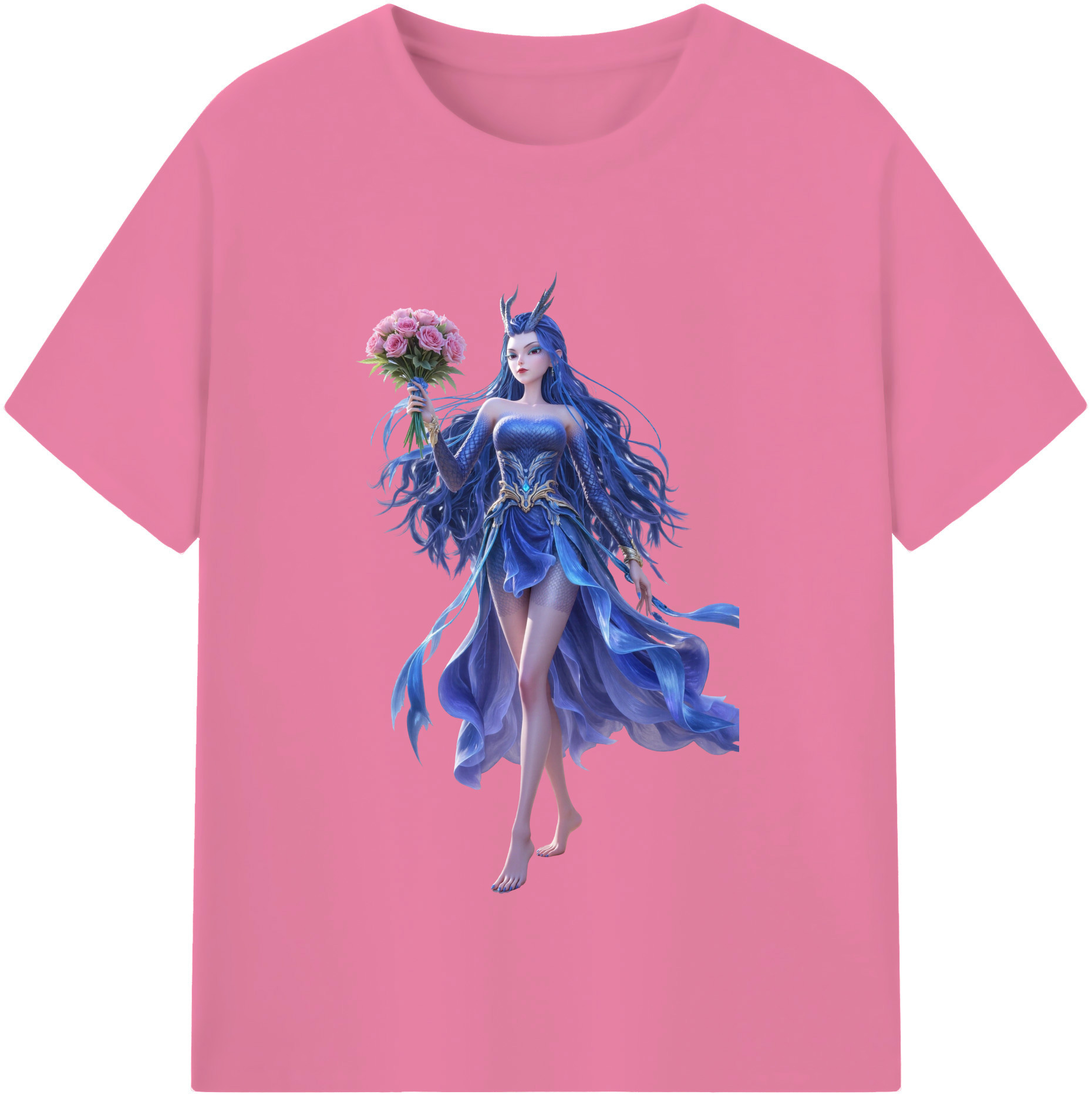 （画像用） Ne Zha 2 ナタ 魔童の大暴れ 綿100％半袖Tシャツ（フロントプリント）